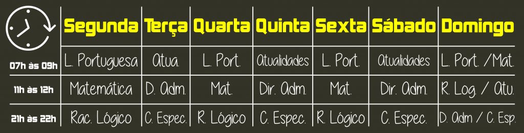 plano de estudos para concurso público