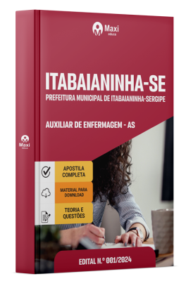 Apostila Prefeitura de Itabaianinha-SE 2024 - Auxiliar de Enfermagem - AS