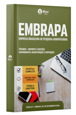 Apostila Embrapa 2024 - Técnico - Suporte à Gestão (Suprimento, Manutenção e Serviços)