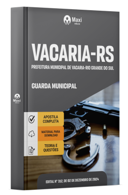 Apostila Prefeitura de Vacaria-SP 2024 - Guarda Municipal