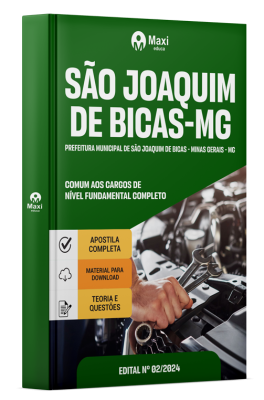 Apostila Prefeitura de São Joaquim de Bicas-MG 2024 - Comum aos cargos de Nível Fundamental Completo:Agente De Defesa Civil, Auxiliar Cuidador, Auxiliar De Higienização, Oficineiro, Porteiro