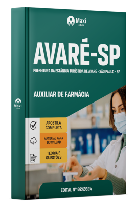 Apostila Prefeitura de Avaré-SP 2024 - Auxiliar de Fármacia
