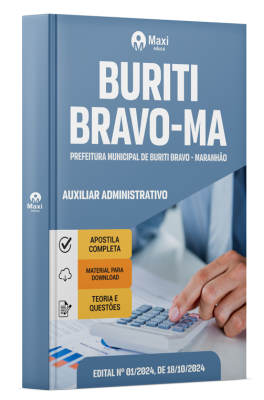 Apostila Prefeitura de Buriti Bravo-MA 2024 - Auxiliar Administrativo