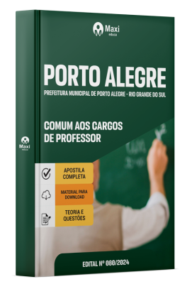 Apostila Prefeitura Municipal de Porto Alegre - RS - 2024 - Comum aos cargos de Professor