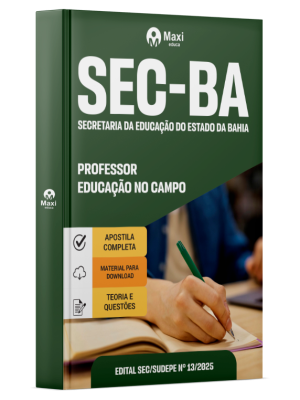 Apostila SEC-BA - Secretaria da Educação do Estado da Bahia -2025 - Professor - Educação no Campo