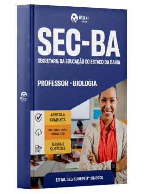Apostila SEC-BA - Secretaria da Educação do Estado da Bahia -2025 - Professor - Biologia