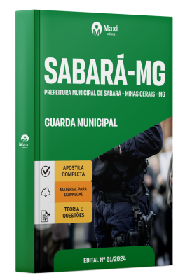 Apostila Prefeitura de Sabará - MG - 2024 - Guarda Municipal