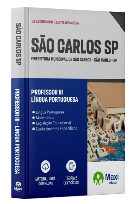 Apostila Prefeitura de São Carlos - SP - 2024 - Professor III - Língua Portuguesa