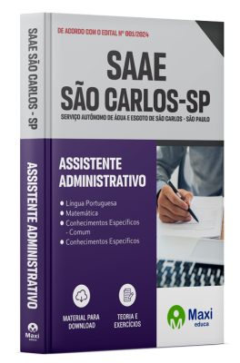 Apostila SAAE São Carlos-SP 2024 - Assistente Administrativo