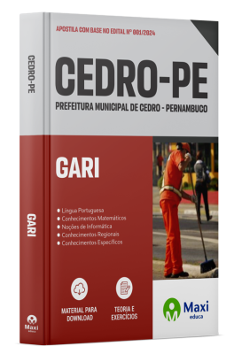 Apostila Prefeitura de Cedro-PE 2024 - Gari