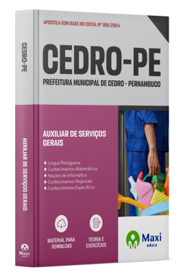 Apostila Prefeitura de Cedro-PE 2024 - Auxiliar De Serviços Gerais
