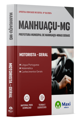 Apostila Prefeitura de Manhuaçu - MG - 2024 - Motorista - Geral