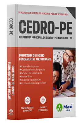 Apostila Prefeitura de Cedro-PE 2024 - Professor de Ensino - Fundamental Anos Iniciais
