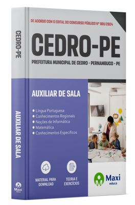 Apostila Prefeitura de Cedro-PE 2024 - Auxiliar de Sala