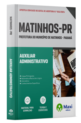 Apostila Prefeitura de Matinhos-PR 2024 - Auxiliar Administrativo