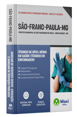 Apostila Prefeitura de São Francisco de Paula-MG 2024 - Técnico de Nível Médio em Saúde (Técnico em Enfermagem)