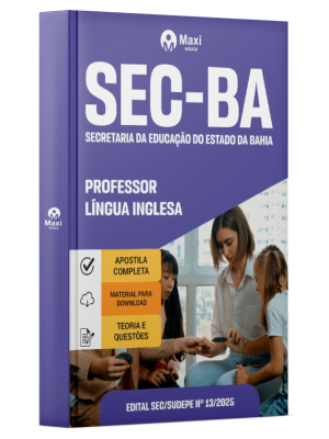 Apostila SEC-BA - Secretaria da Educação do Estado da Bahia - 2025 - Professor - Língua Inglesa
