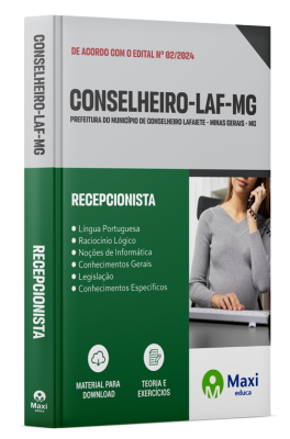 Apostila Prefeitura de Conselheiro Lafaiete-MG 2024 - Recepcionista