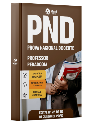 Apostila CNU Professores - Prova Nacional Docente (PND) - 2025 - Professor - Pedagogia