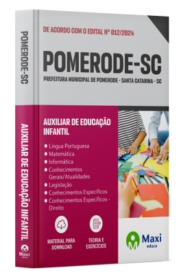 Apostila Prefeitura de Pomerode-SC 2024 - Auxiliar de Educação Infantil