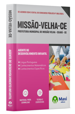 Apostila Prefeitura de Missão Velha-CE 2024 - Agente de Desenvolvimento Infantil