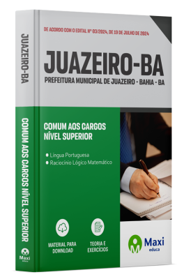 Apostila Prefeitura de Juazeiro-BA 2024 - Nível Superior - Comum aos cargos: Administrador, Analista Ambiental, Analista de Folha de Pagamento, Analista de Sistemas, Arquiteto e Urbanista, Arquivista, Assistente Social, Bibliotecário, Biólogo, Bioquímico,