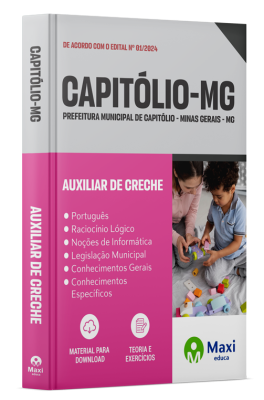 Apostila Prefeitura de Capitólio-MG 2024 - Auxiliar de Creche