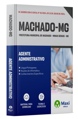 Apostila Prefeitura de Machado-MG 2024 - Agente Administrativo
