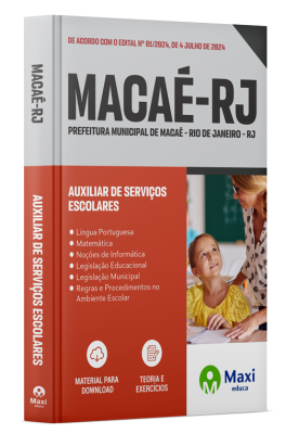 Apostila Prefeitura Macaé-RJ 2024 - Auxiliar de Serviços Escolares