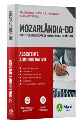 Apostila Prefeitura de Mozarlândia-GO 2024 - Assistente Administrativo