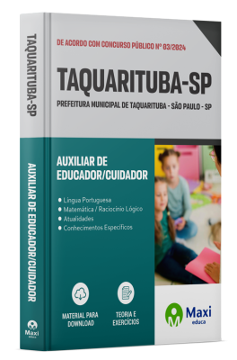 Apostila Prefeitura de Taquarituba - SP - 2024 - Auxiliar de Educador/Cuidador