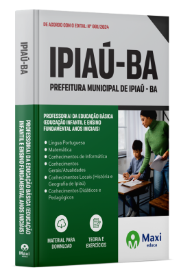 Apostila Prefeitura de Ipiaú - BA - 2024 - Professor(a) da Educação Básica (Educação Infantil e Ensino Fundamental anos iniciais)