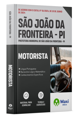 Apostila Prefeitura de São João da Fronteira - PI - 2024 - Motorista