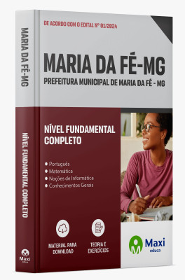 Apostila Prefeitura de Maria da Fé - MG - 2024 - Nível Fundamental Completo