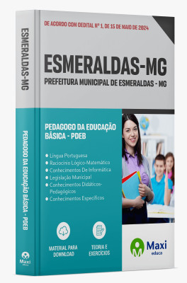 Apostila Prefeitura de Esmeraldas - MG - 2024 - Pedagogo da Educação Básica - PDEB