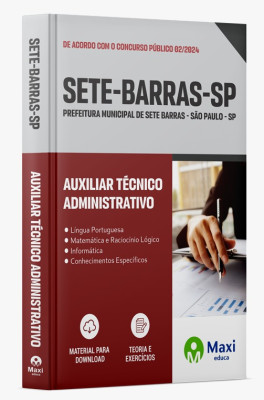 Apostila Prefeitura de Sete Barras - SP - 2024 - Auxiliar Técnico Administrativo