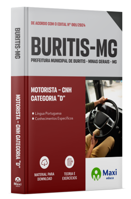 Apostila Prefeitura de Buritis - MG - 2024 - Motorista – CNH categoria “D”