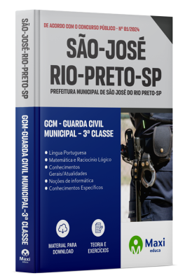 Apostila Prefeitura de São José do Rio Preto - SP - 2024 - GCM - Guarda Civil Municipal – 3ª Classe