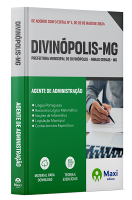 Apostila Prefeitura de Divinópolis - MG - 2024 - Agente de Administração