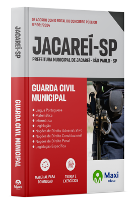 Apostila Prefeitura de Jacareí - SP - 2024 - Guarda Civil Municipal