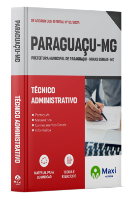 Apostila Prefeitura de Paraguaçu - MG 2024 - Técnico Administrativo