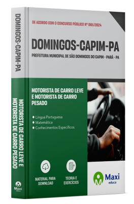 Apostila Prefeitura de São Domingos do Capim - PA - 2024 - Motorista de Carro Leve e Motorista de Carro Pesado