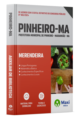 Apostila Prefeitura de Pinheiro - MA - 2024 - Merendeira