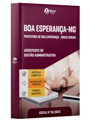 Apostila Prefeitura de Boa Esperança - MG - 2025 - Assistente De Gestão Administrativa