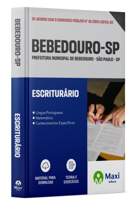 Apostila Prefeitura de Bebedouro - SP - 2024 - Escriturário