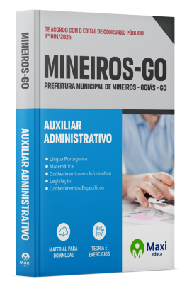 Apostila Prefeitura de Mineiros - GO - 2024 - Auxiliar Administrativo