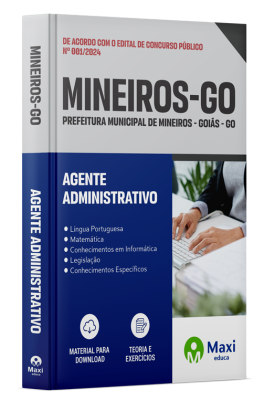 Apostila Prefeitura de Mineiros - GO - 2024 - Agente Administrativo