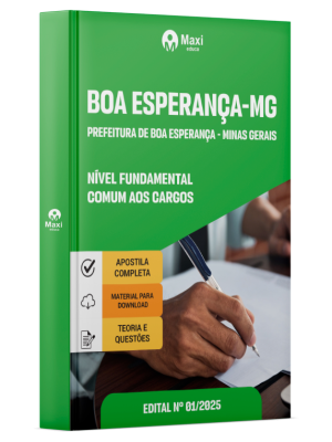 Apostila Prefeitura de Boa Esperança - MG - 2025 - Nível Fundamental - Comum aos cargos