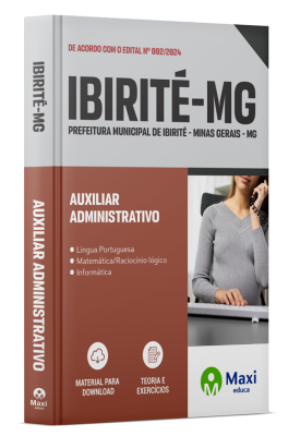 Apostila Prefeitura de Ibirité - MG - 2024 - Auxiliar Administrativo