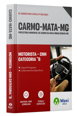 Apostila Prefeitura de Carmo da Mata - MG - 2024 - Motorista – CNH categoria “B